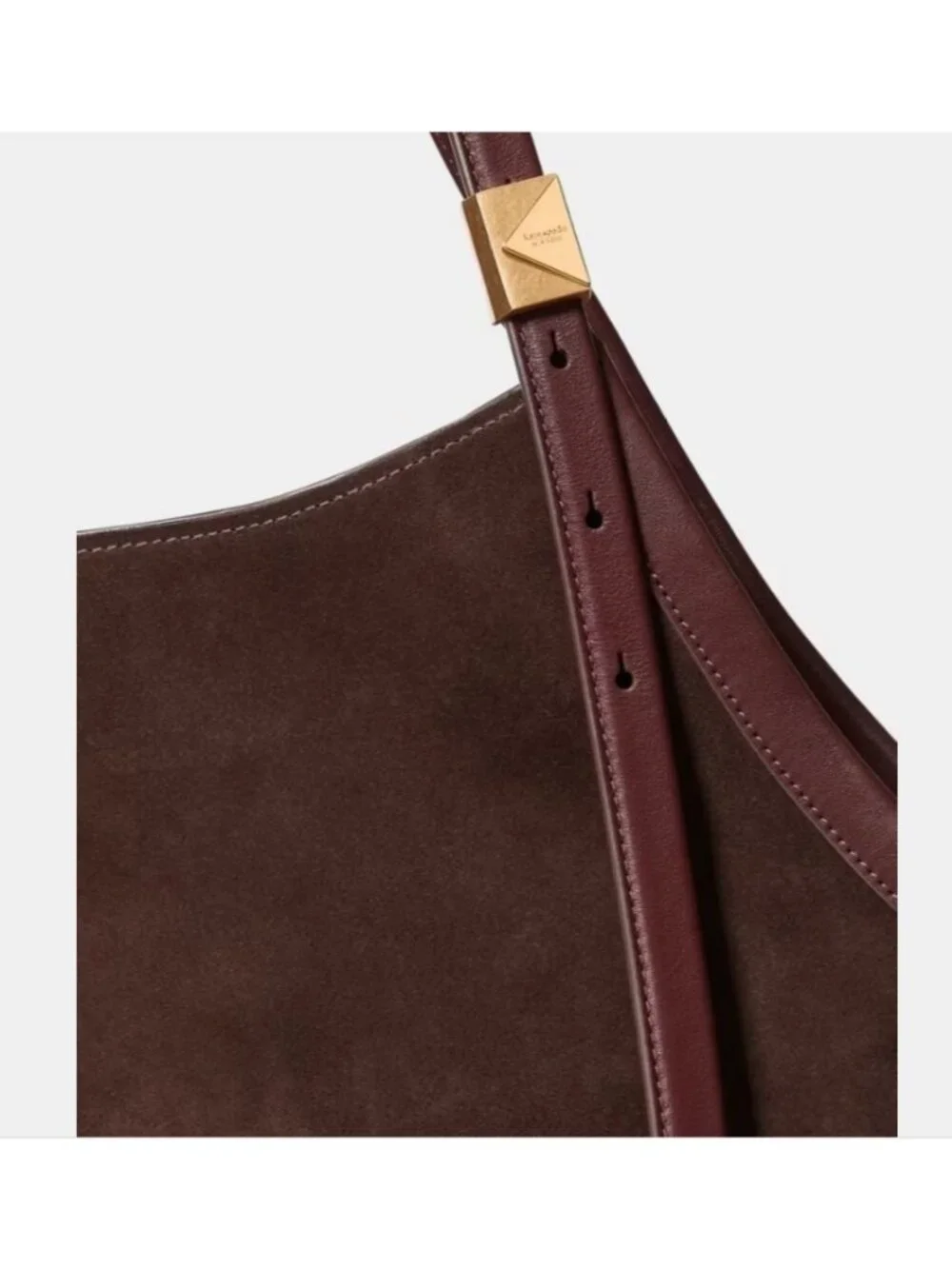 KATE SPADE NY Deco suede extra large tulip tote bag + Dust bag Hot Fudge/ Brown
